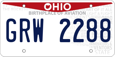 OH license plate GRW2288