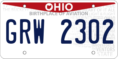 OH license plate GRW2302