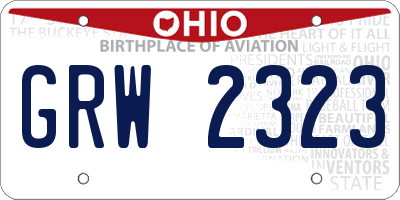 OH license plate GRW2323