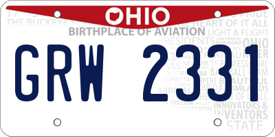 OH license plate GRW2331