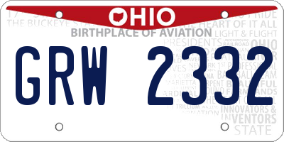 OH license plate GRW2332