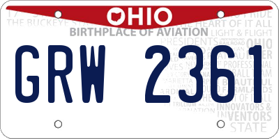 OH license plate GRW2361
