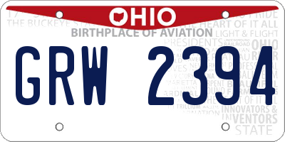 OH license plate GRW2394