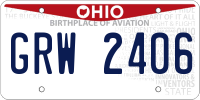 OH license plate GRW2406