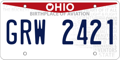 OH license plate GRW2421