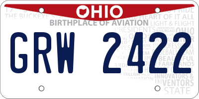 OH license plate GRW2422