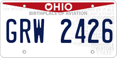 OH license plate GRW2426