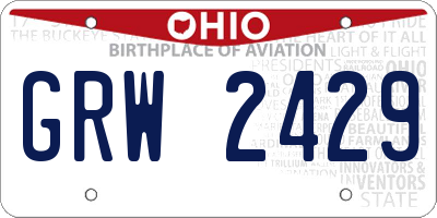 OH license plate GRW2429