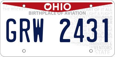 OH license plate GRW2431