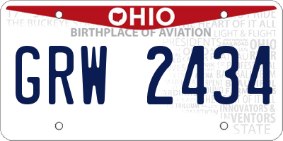 OH license plate GRW2434