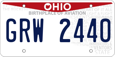 OH license plate GRW2440