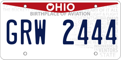 OH license plate GRW2444