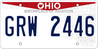 OH license plate GRW2446