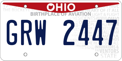OH license plate GRW2447