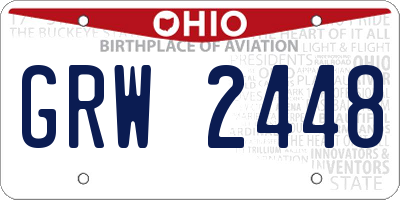OH license plate GRW2448