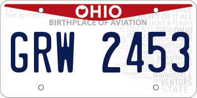OH license plate GRW2453
