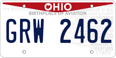 OH license plate GRW2462