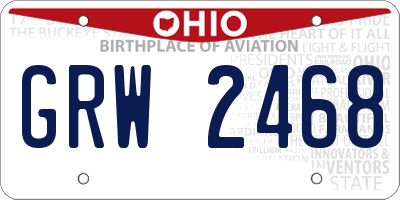 OH license plate GRW2468