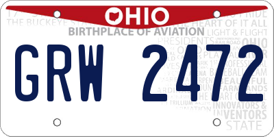 OH license plate GRW2472