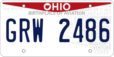 OH license plate GRW2486