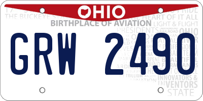 OH license plate GRW2490