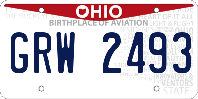 OH license plate GRW2493