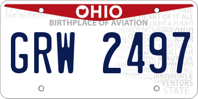 OH license plate GRW2497