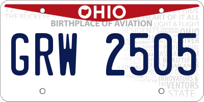 OH license plate GRW2505