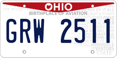 OH license plate GRW2511