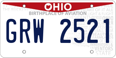 OH license plate GRW2521