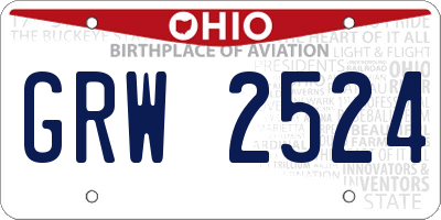 OH license plate GRW2524
