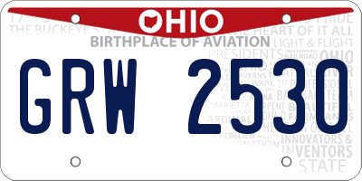 OH license plate GRW2530