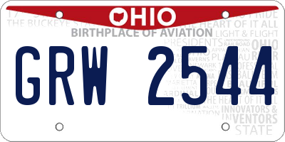 OH license plate GRW2544