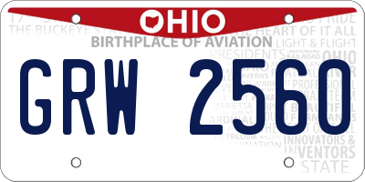 OH license plate GRW2560
