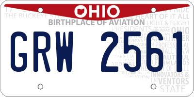 OH license plate GRW2561