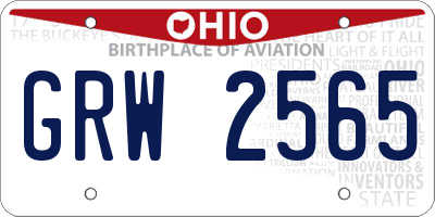 OH license plate GRW2565