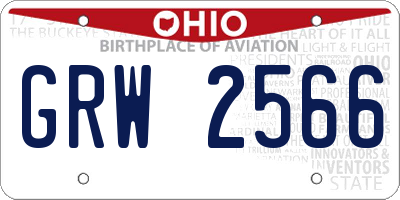 OH license plate GRW2566