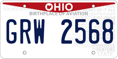 OH license plate GRW2568