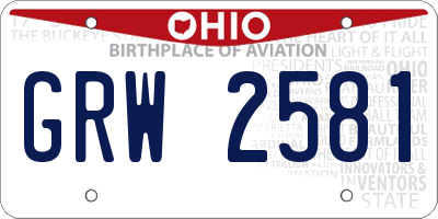 OH license plate GRW2581