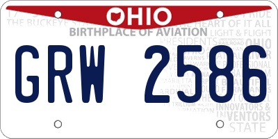 OH license plate GRW2586
