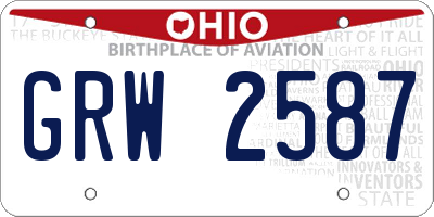 OH license plate GRW2587