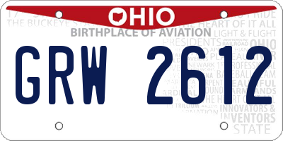OH license plate GRW2612