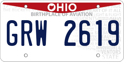 OH license plate GRW2619
