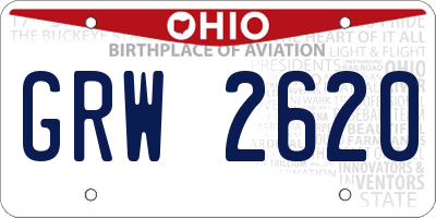 OH license plate GRW2620