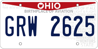 OH license plate GRW2625