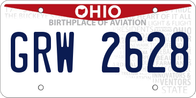 OH license plate GRW2628