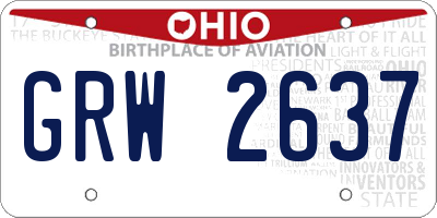 OH license plate GRW2637