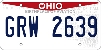 OH license plate GRW2639