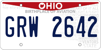 OH license plate GRW2642