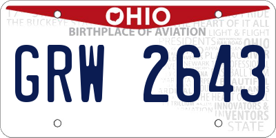 OH license plate GRW2643